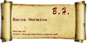 Becze Hermina névjegykártya